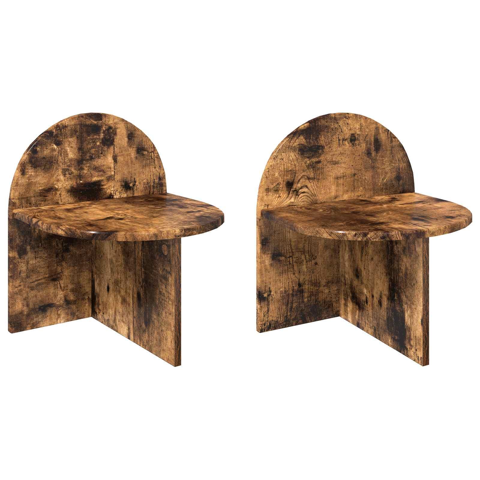Sengebord 2 stk Røget eg 40 x 35,5 x 45,5 cm Konstrueret træ