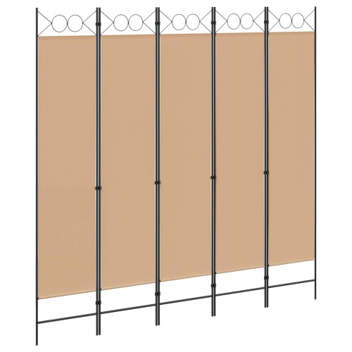 Rumdeler 5-panel beige 200 x 200 cm - stof