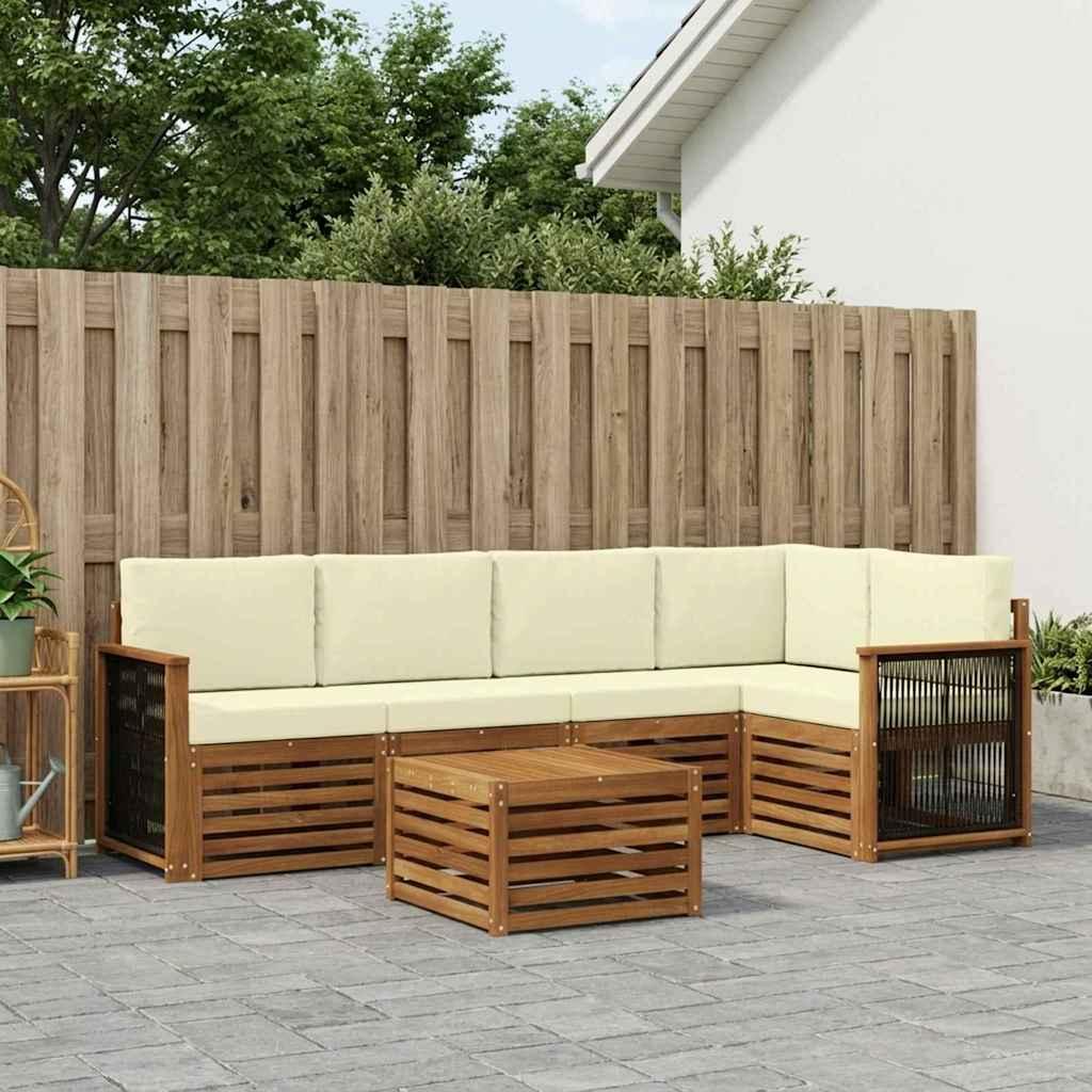 Sektionalsofa sæt med pude 5 stk Naturlig og Fløde