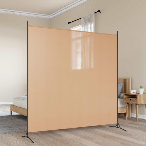 Enkelt panel rumdeler i stof - beige 175 × 180 cm