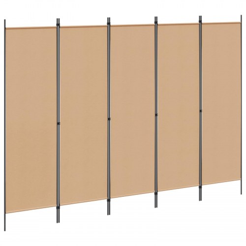 5-panel rumdeler i stof - beige, 250 × 180 cm