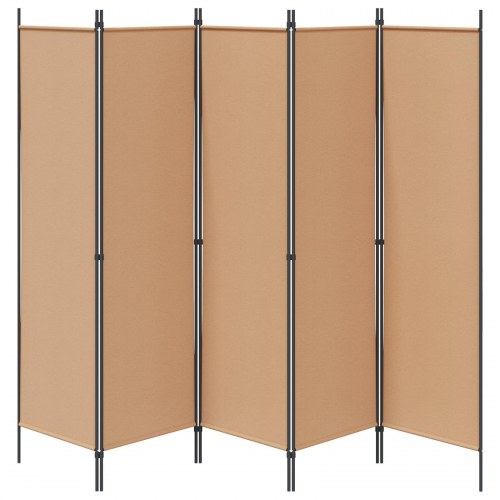5-panel rumdeler i stof - beige, 250 × 180 cm