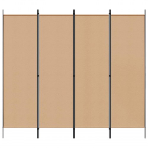 4-panel rumdeler i stof - beige, 200 × 180 cm, sammenklappelig