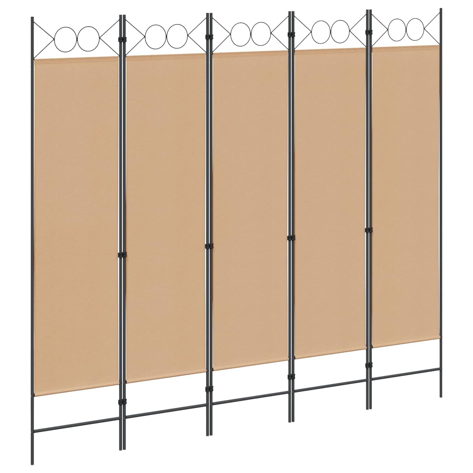 5-panel rumdeler Beige 200 x 180 cm Stof