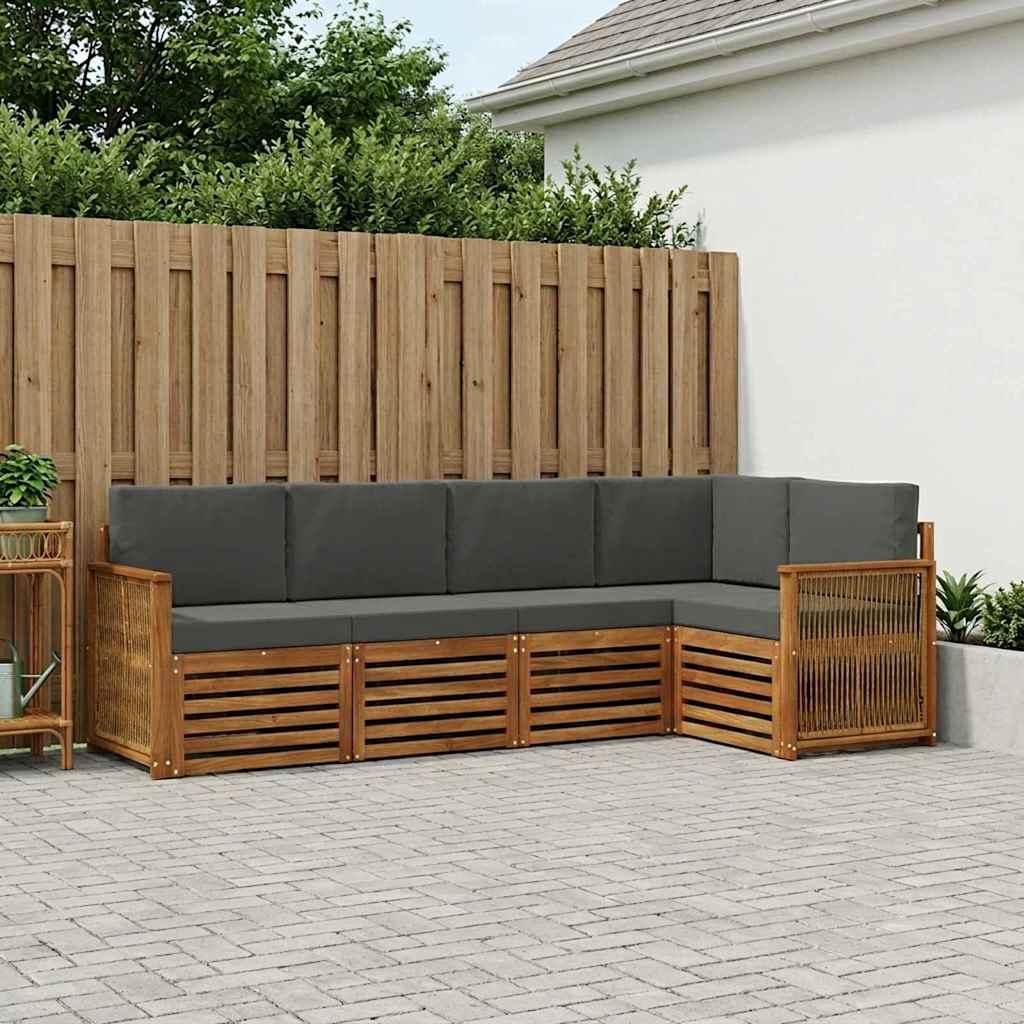 Sektionalsofa sÃ¦t med pude 4 stk Naturlig og Antracit