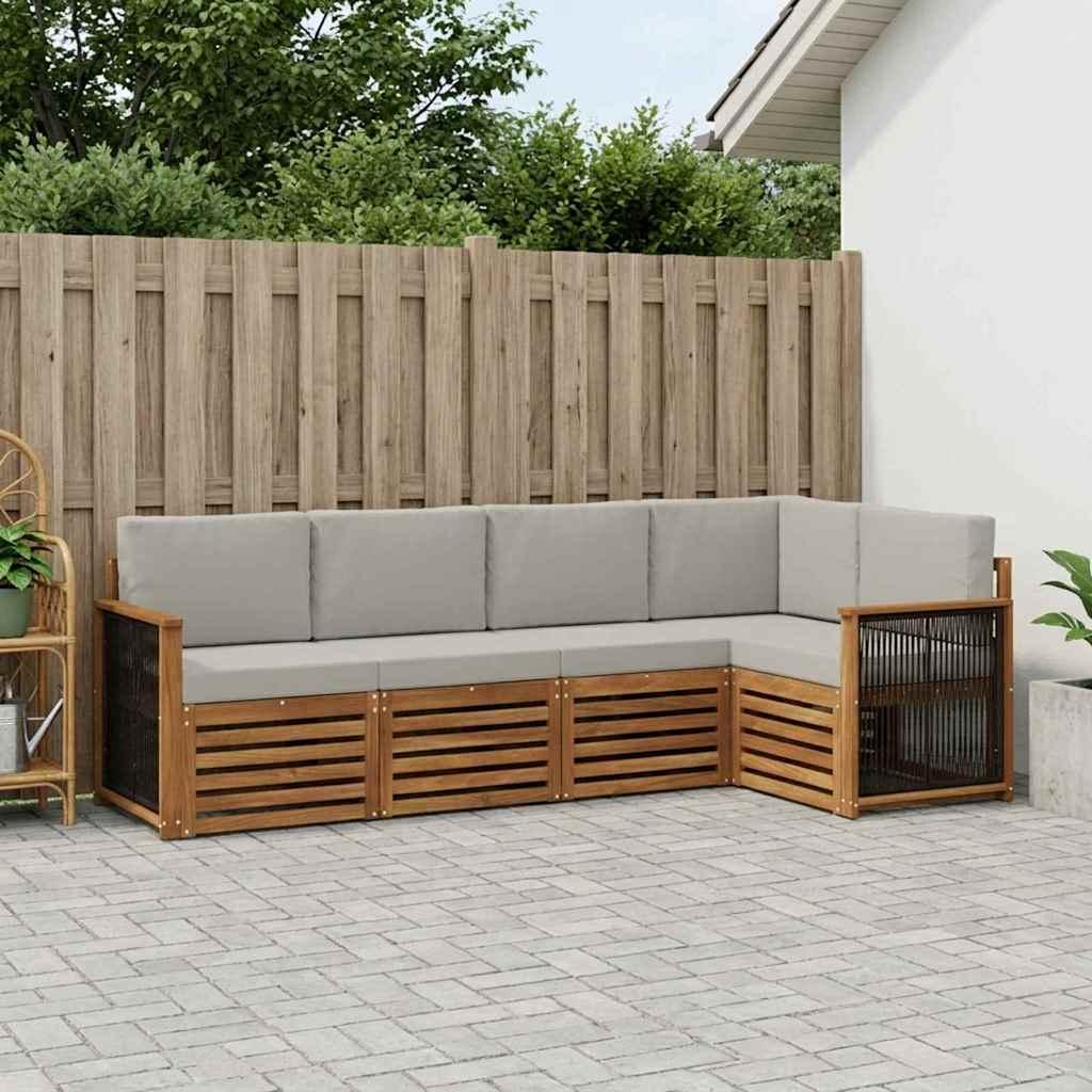 Sektionalsofa sÃ¦t med pude 4 stk Naturfarvet og lysegrÃ¥