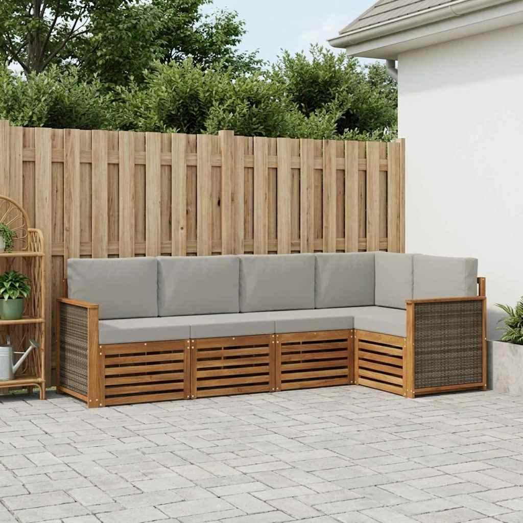 Sektionalsofa sÃ¦t med pude 4 stk Naturfarvet og lysegrÃ¥