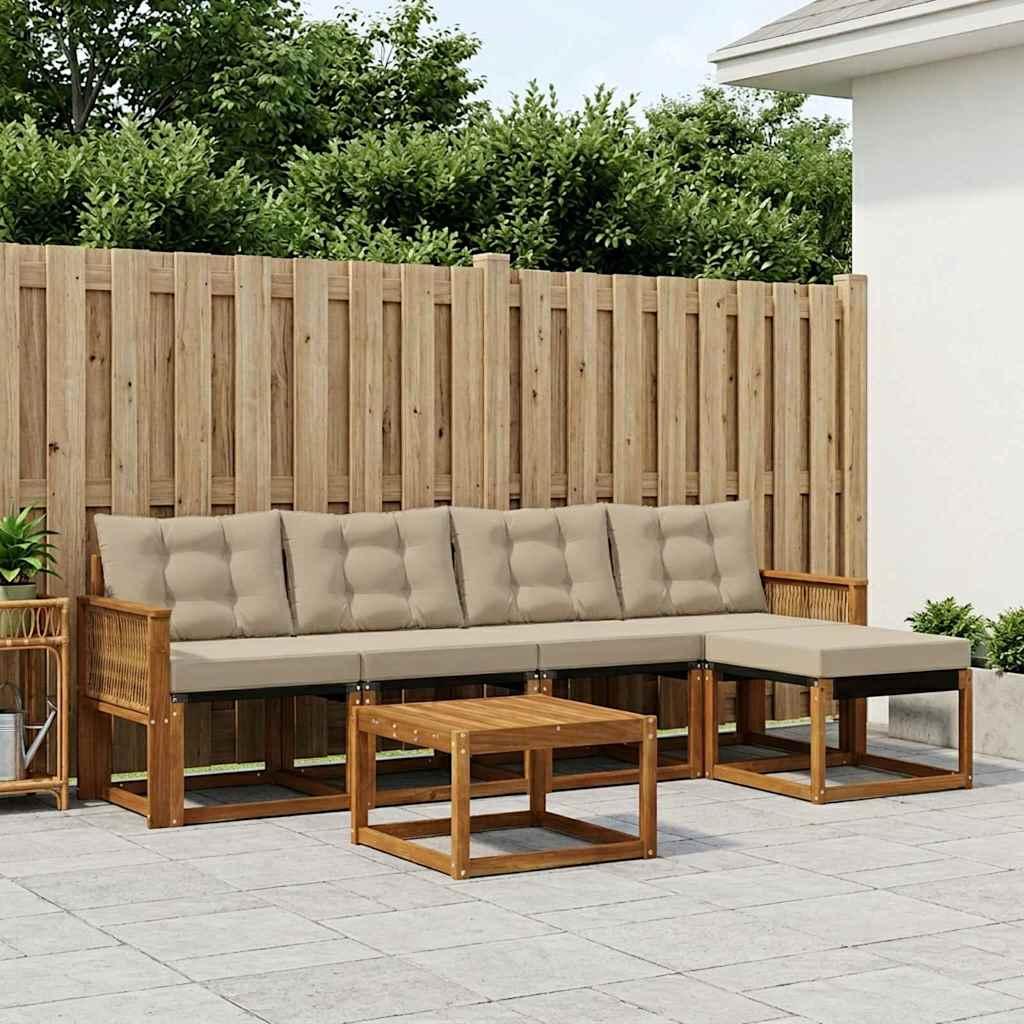 UdendÃ¸rs sofagruppe med pude 6 stk Naturlig og Beige