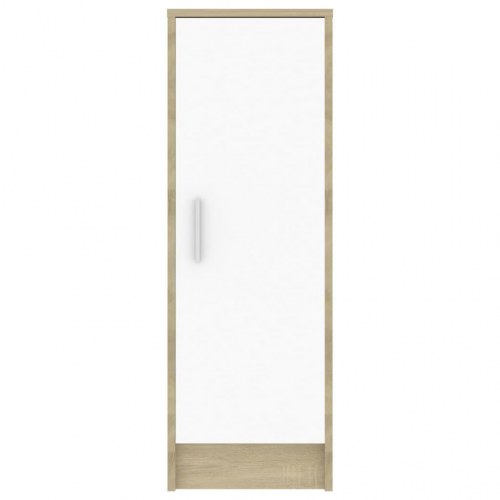 Skoskab 32x35x92 cm spånplade hvid og sonoma-eg