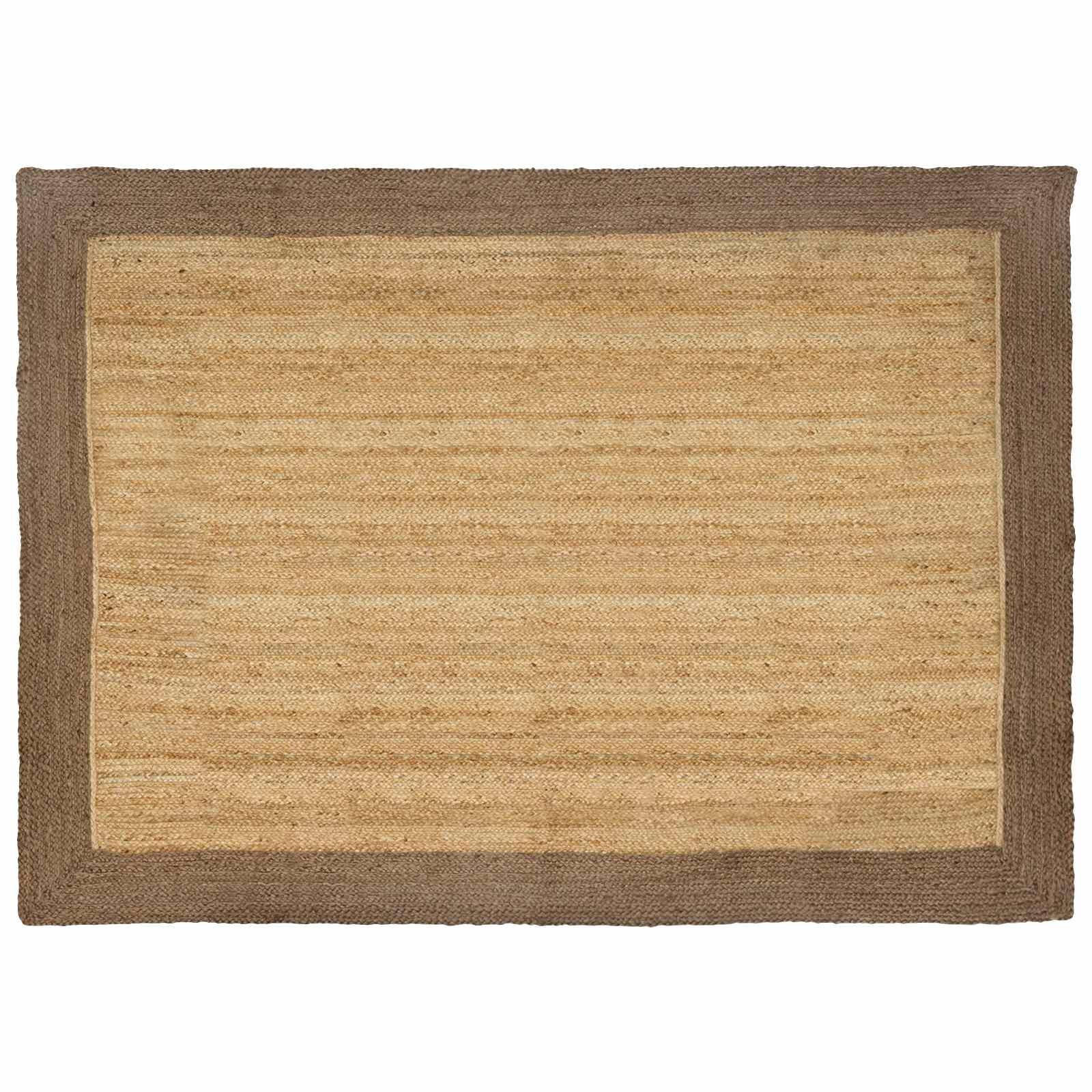 OmrÃ¥detÃ¦pper RektangulÃ¦r Naturlig og grÃ¥ 160 x 230 cm Jute