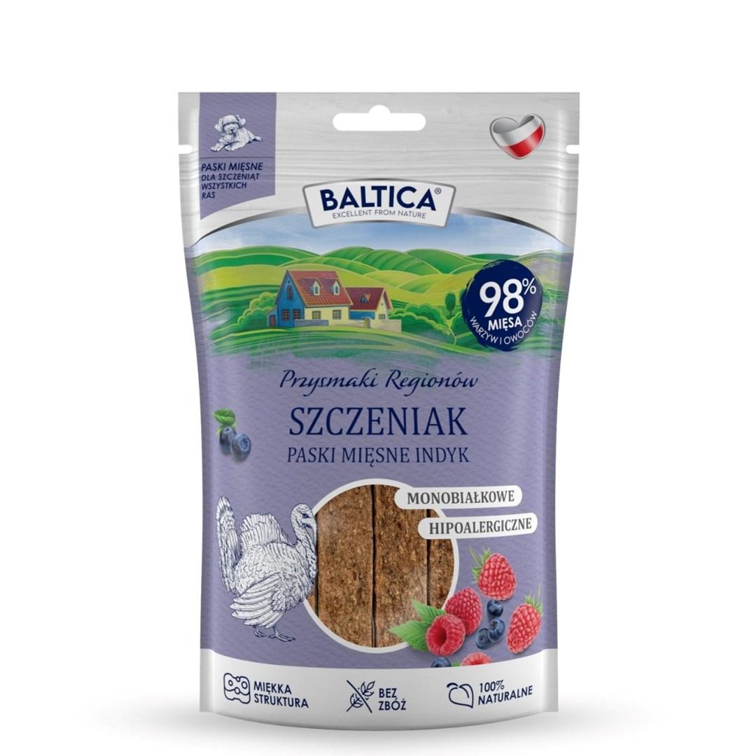 BALTICA Smage af regioner – kødstrimler med kalkun til hundehvalp, 90 g
