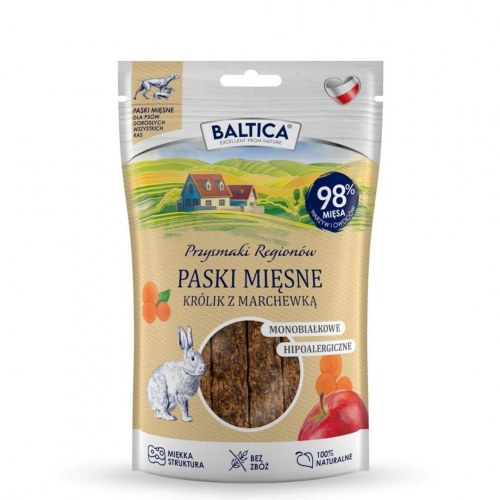 BALTICA kødstrimler - kanin med gulerod hundegodbid, 90 g