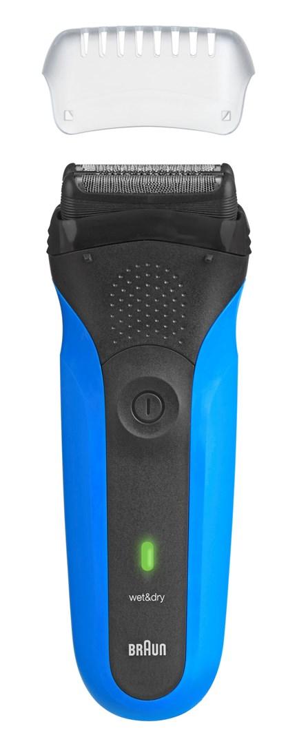 Braun Series 3 310s barbermaskine – sort/blå, Wet & Dry billede