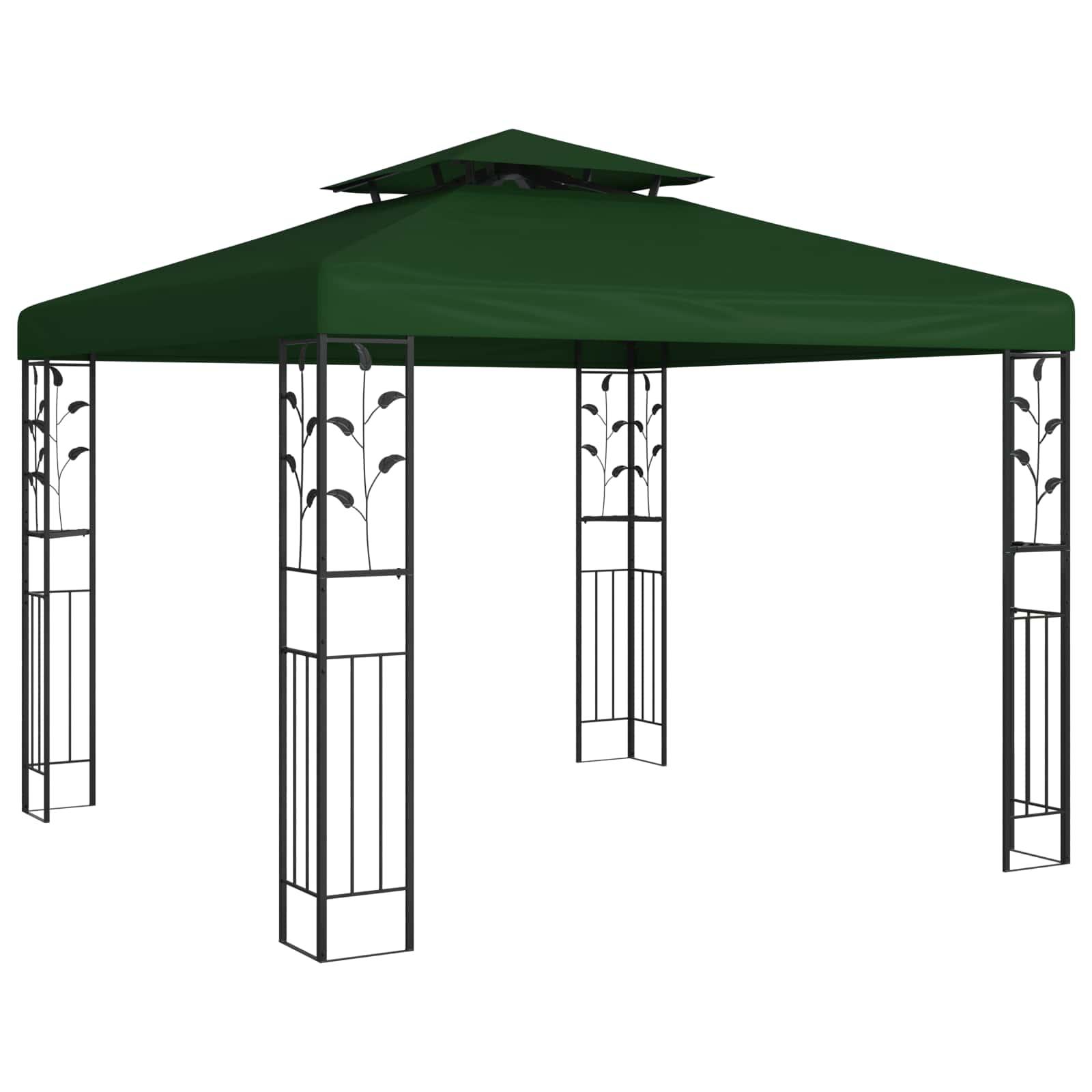 Pavillon 3 x 3 x 2,68 m GrÃ¸n Polyester og StÃ¥l