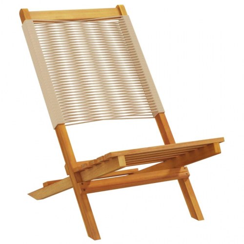 Havestole 4 stk. foldbar massivt akacietræ beige