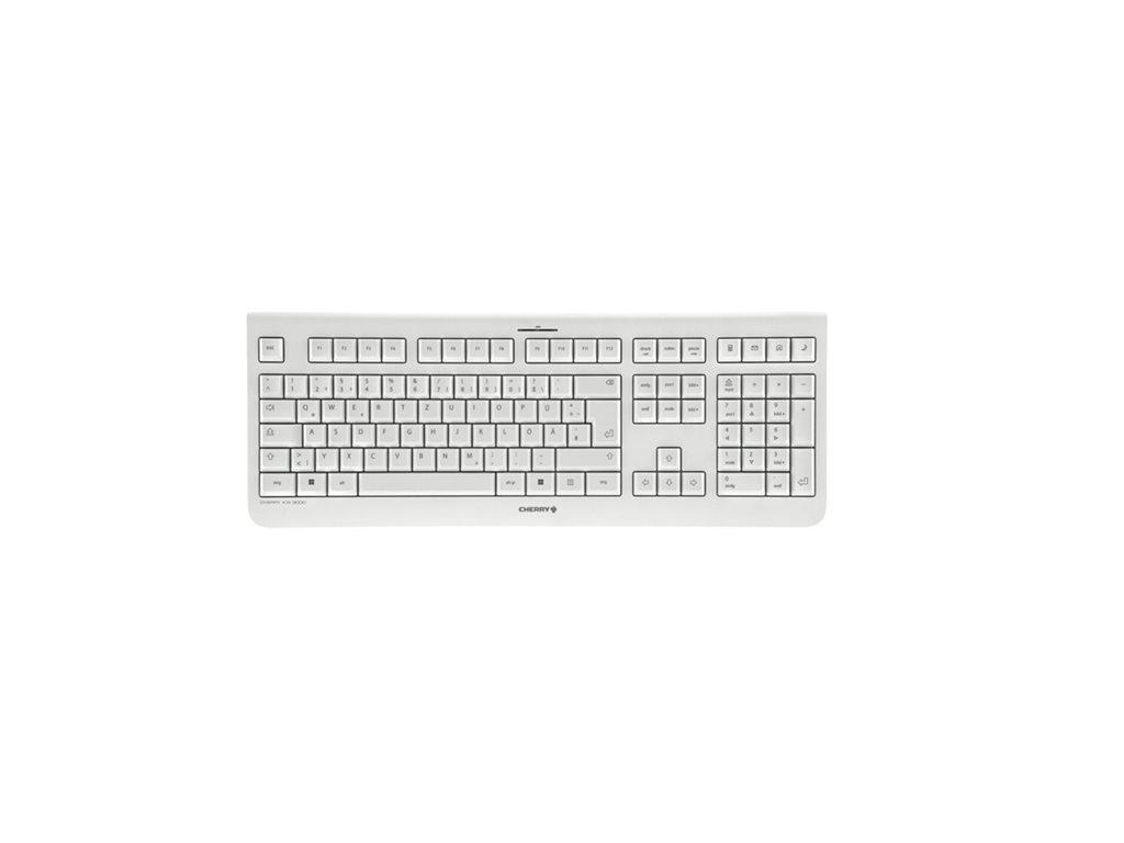 CHERRY KW 3000 trådløst tastatur - fuld størrelse, lav støj, tysk QWERTZ - hvid billede