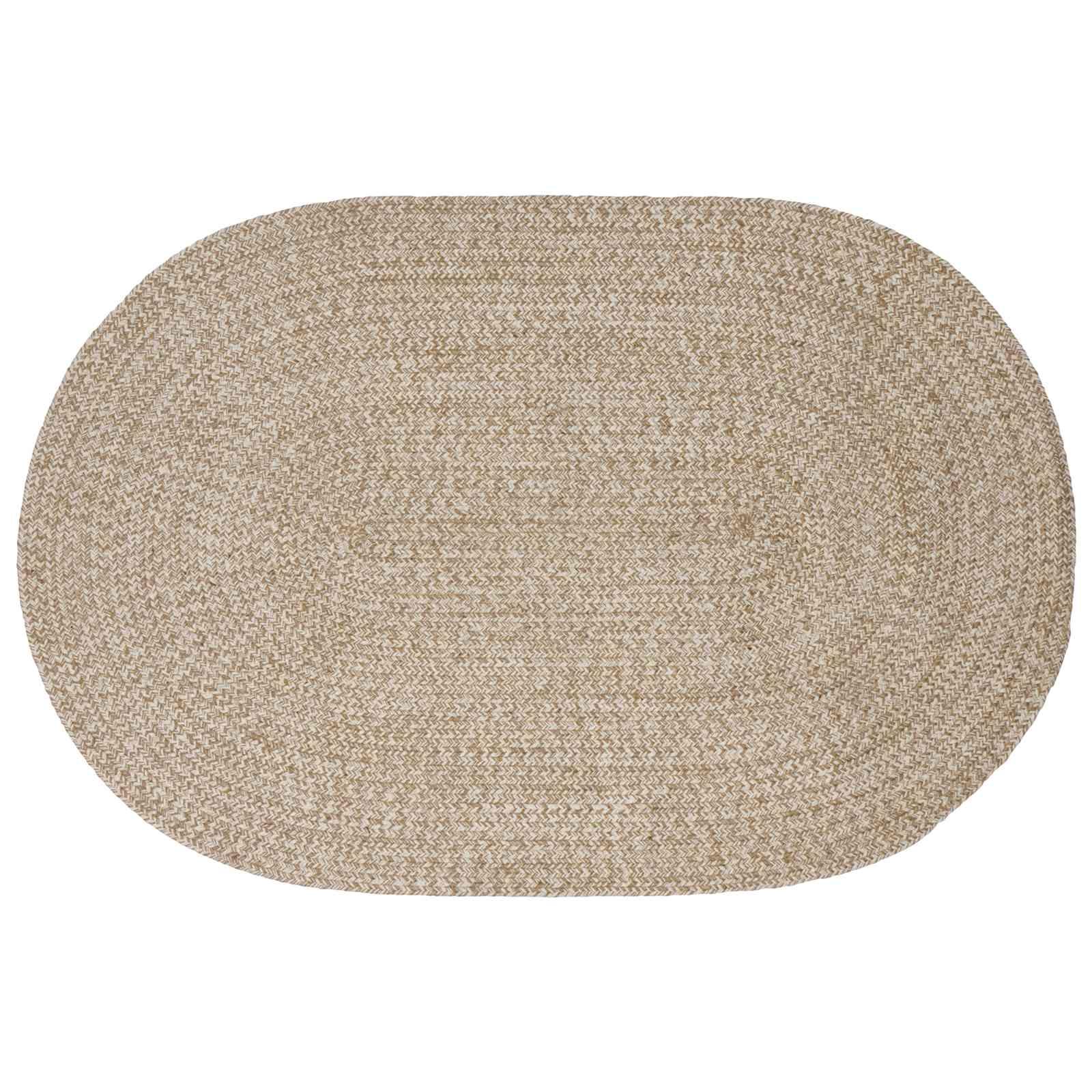 Områdetæppe i jute - hvid, 122 × 183 cm (håndlavet)