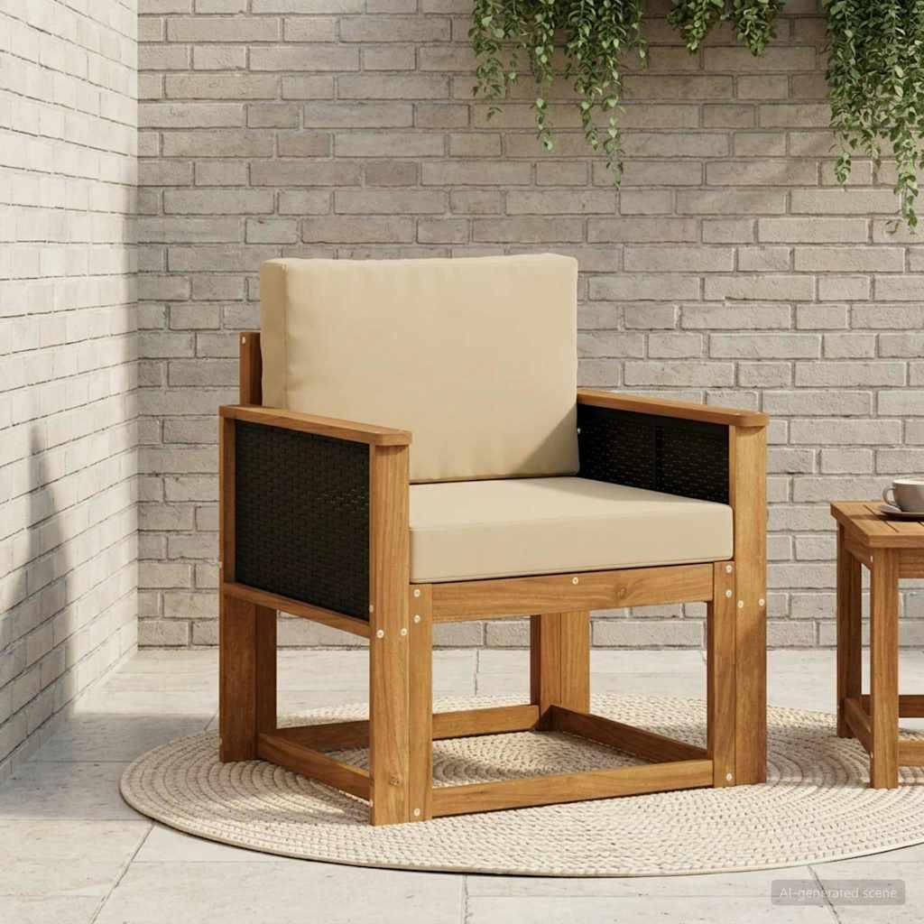 Udendørs Mellem Sofa Massivt Akacietræ Naturfarvet