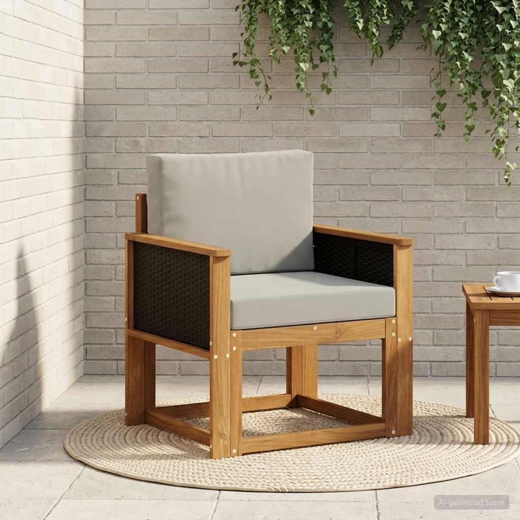 Udendørs Mellem Sofa Massivt Akacietræ Naturfarvet