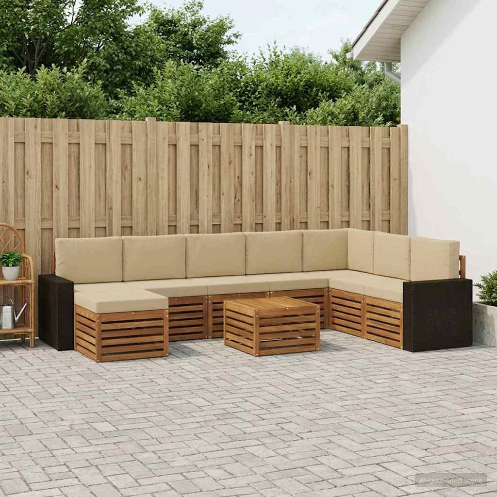 UdendÃ¸rs sofagruppe med pude 9 stk Naturlig og Beige