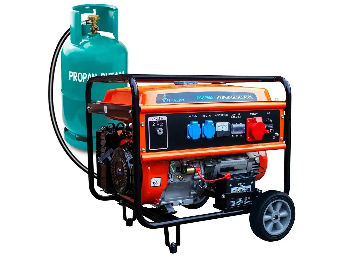 Extralink EGH-7000 hybridgenerator - 7 kW, 3-faset