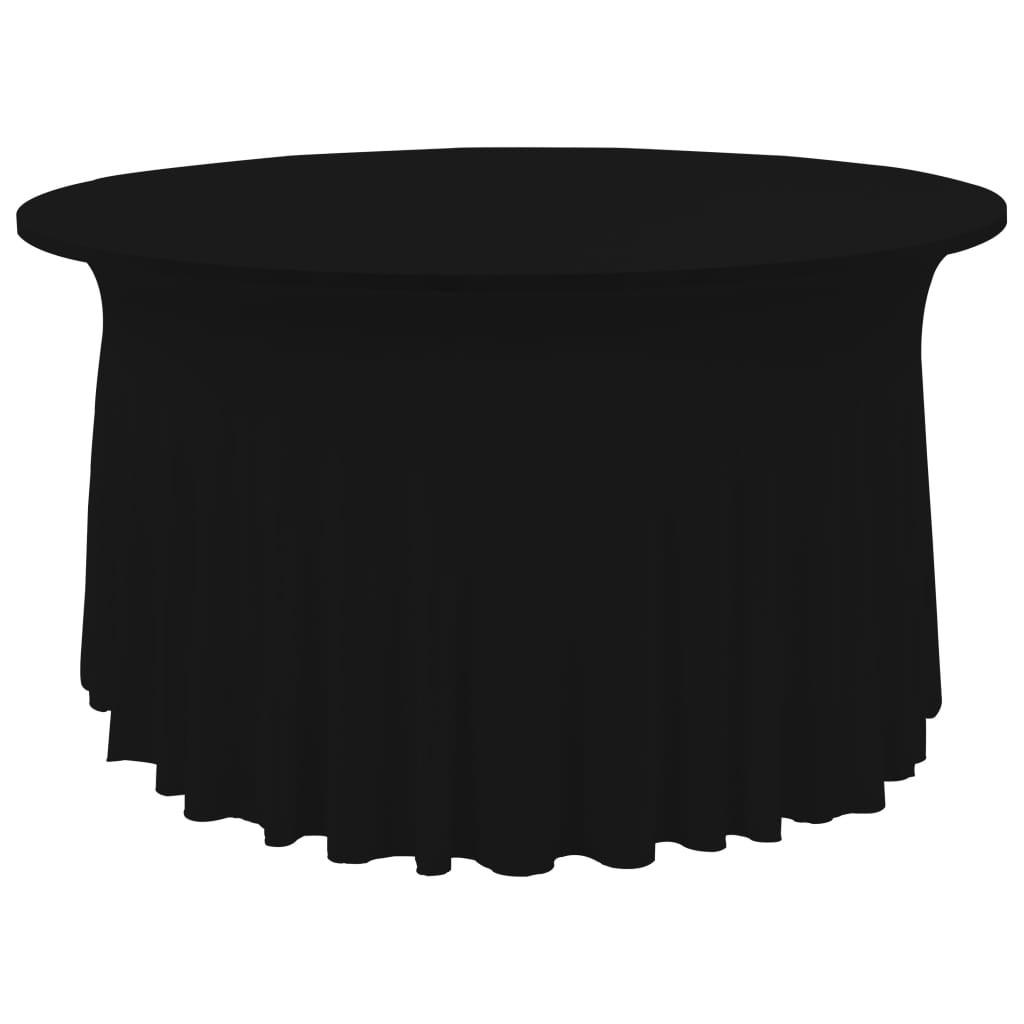 Strækbare bordduge med skørt 2 stk. 120 x 74 cm sort