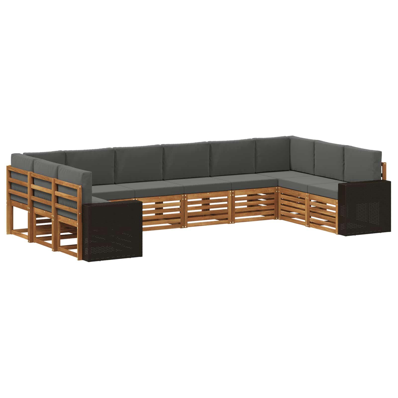 UdendÃ¸rs sofagruppe 10 stk Naturlig og Antracit Polyester