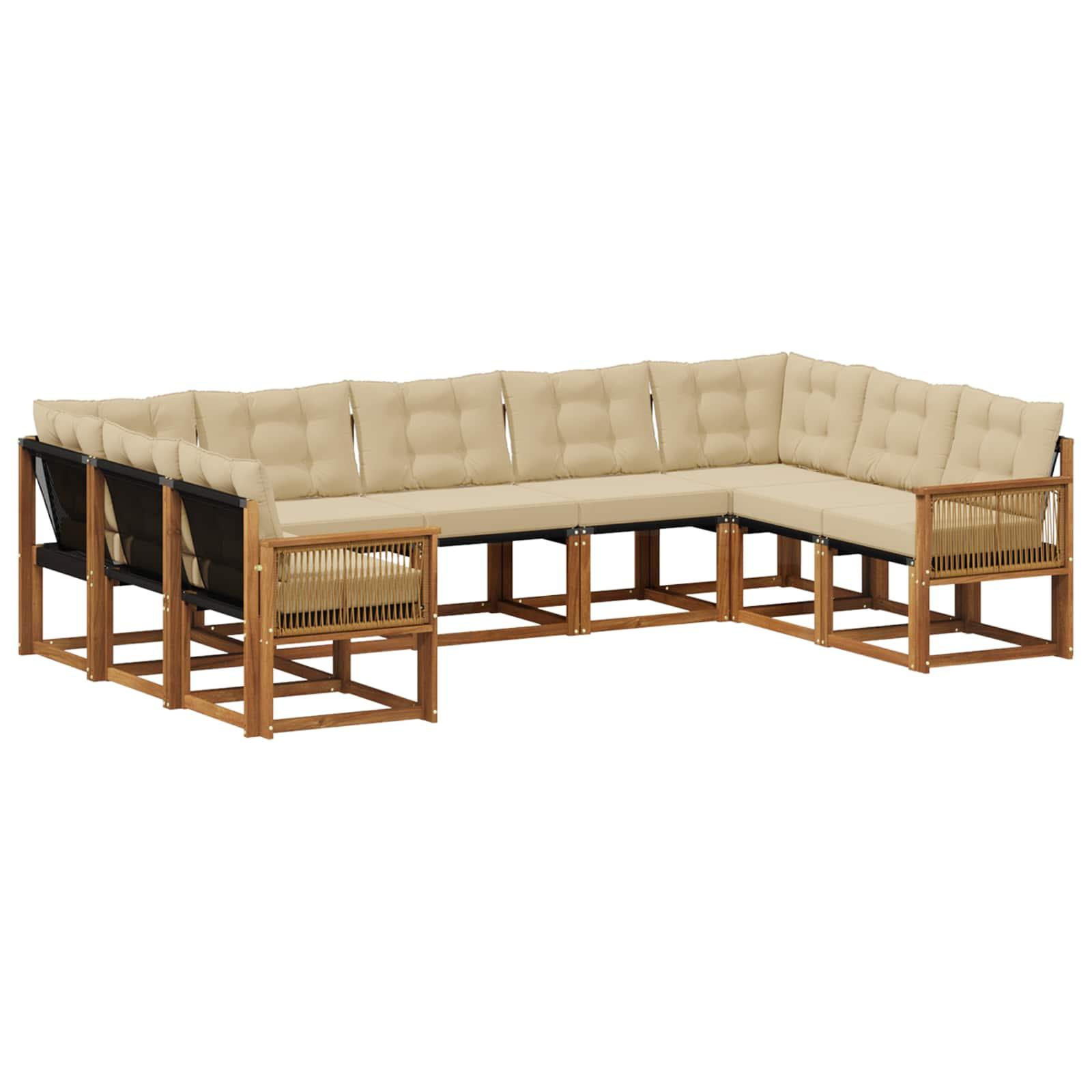 UdendÃ¸rs sofagruppe med pude 9 stk Naturlig og Beige