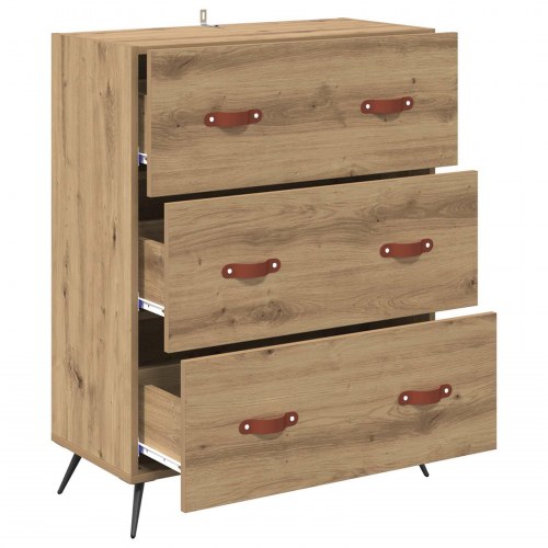 Kommode med 3 skuffer - artisan eg, 69,5 x 34 x 90 cm