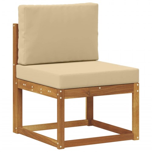 Udendørs sofagruppe med pude 8 stk Naturlig og Beige Polyester