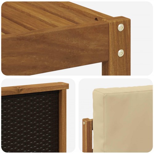 Udendørs sofagruppe med pude 8 stk Naturlig og Beige Polyester