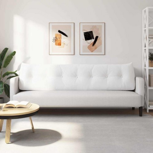 Rygpude Hvid 200 x 24 x 50 cm Stof