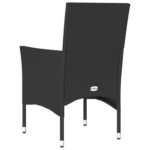 Havestole med hynder 2 stk. polyrattan sort