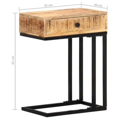 U-formet sidebord 45x30x61 cm massivt mangotræ