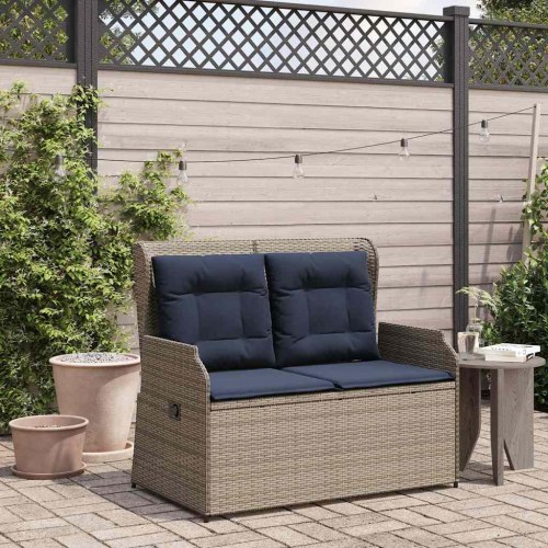 Havebænk Grå polyrattan
