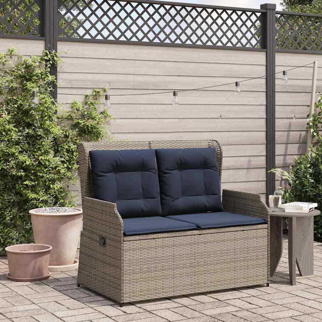 Havebænk Grå polyrattan