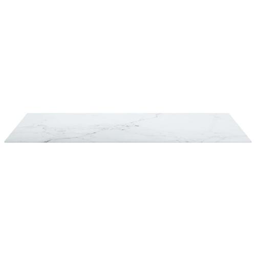 Bordplade 100x62 cm 8 mm hærdet glas med marmordesign hvid