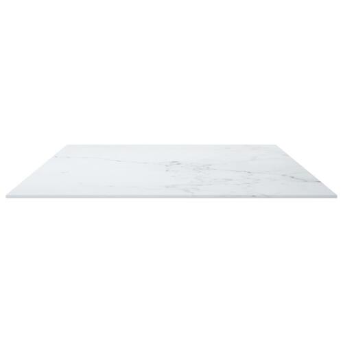 Bordplade 100x62 cm 8 mm hærdet glas med marmordesign hvid