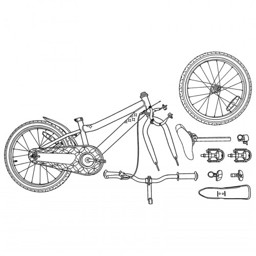 Børnecykel 18 tommer til 5-7 år gammel Hvid