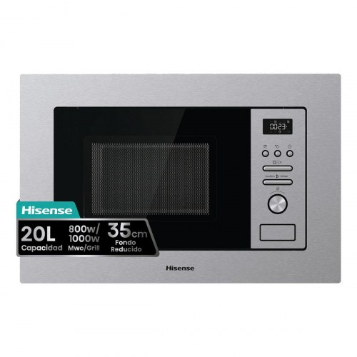 Hisense BIM320G41X integreret mikrobølgeovn med grill - stål, 20 l, 800/1000 W (OUTLET A)