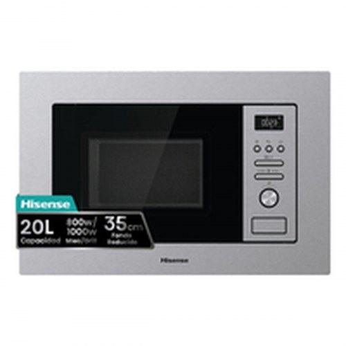 Hisense BIM320G41X integreret mikrobølgeovn med grill - stål, 20 l, 800/1000 W (OUTLET A)