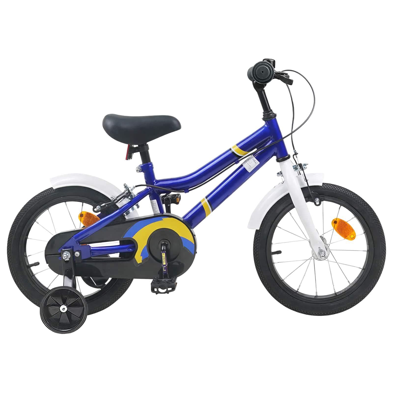 Børnecykel 12 tommer til 2-4 år gamle Blå hvid billede
