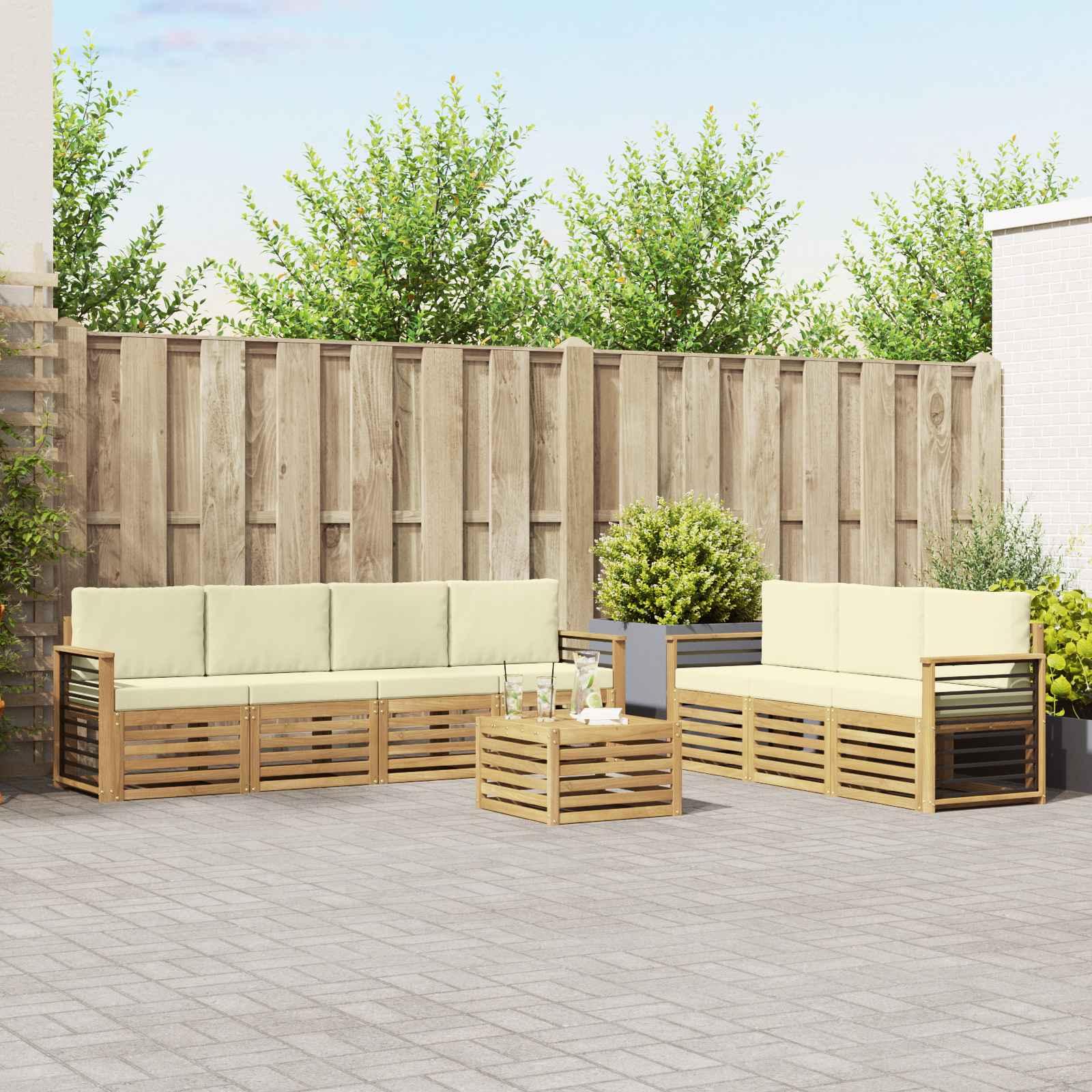 Sofasæt i massivt akacietræ - modulært loungesæt til terrasse og have