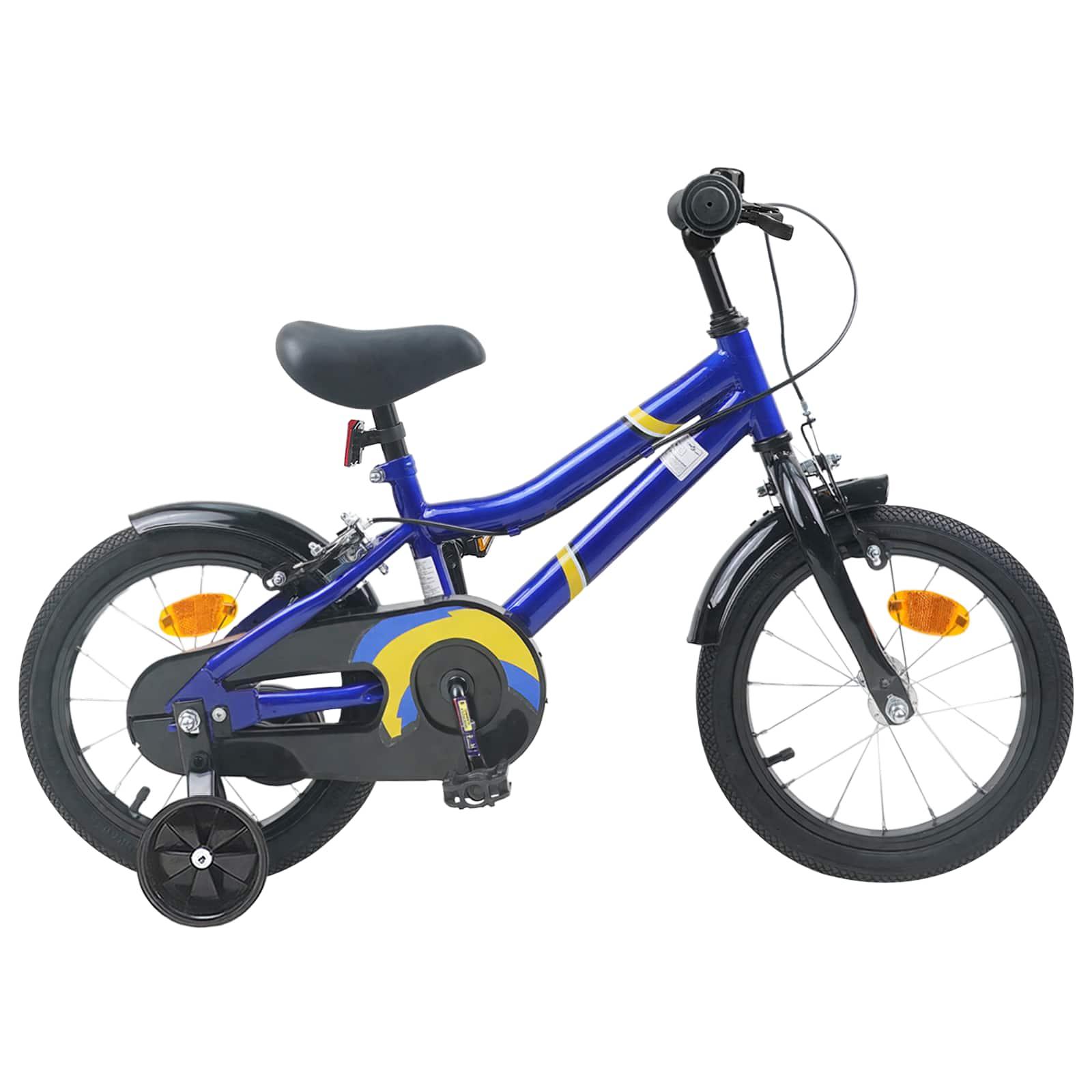 vidaXL Børnecykel 16 tommer til 4-6 år gamle Blå hvid