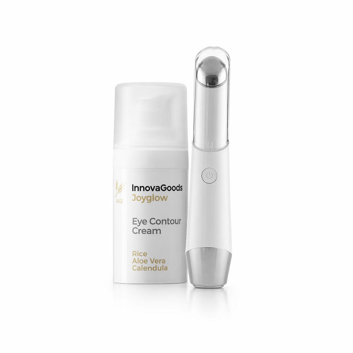 Joyglow pakke - Øjenmassageapparat med fototerapi/termoterapi + Øjenkonturcreme Rice 15 ml
