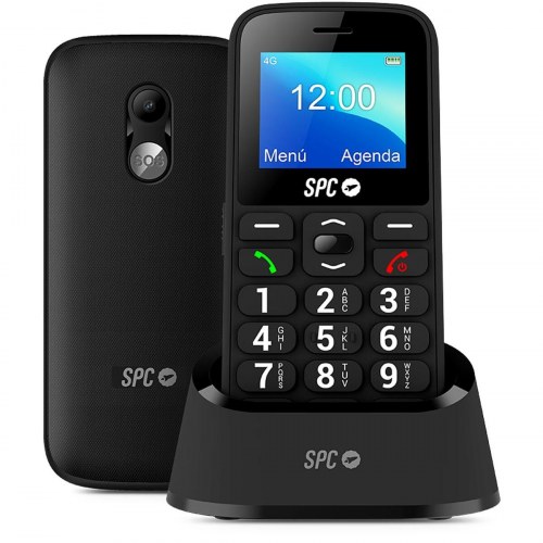 SPC FORTUNE 2 4G - sort trykknaptelefon med SOS og Dual SIM