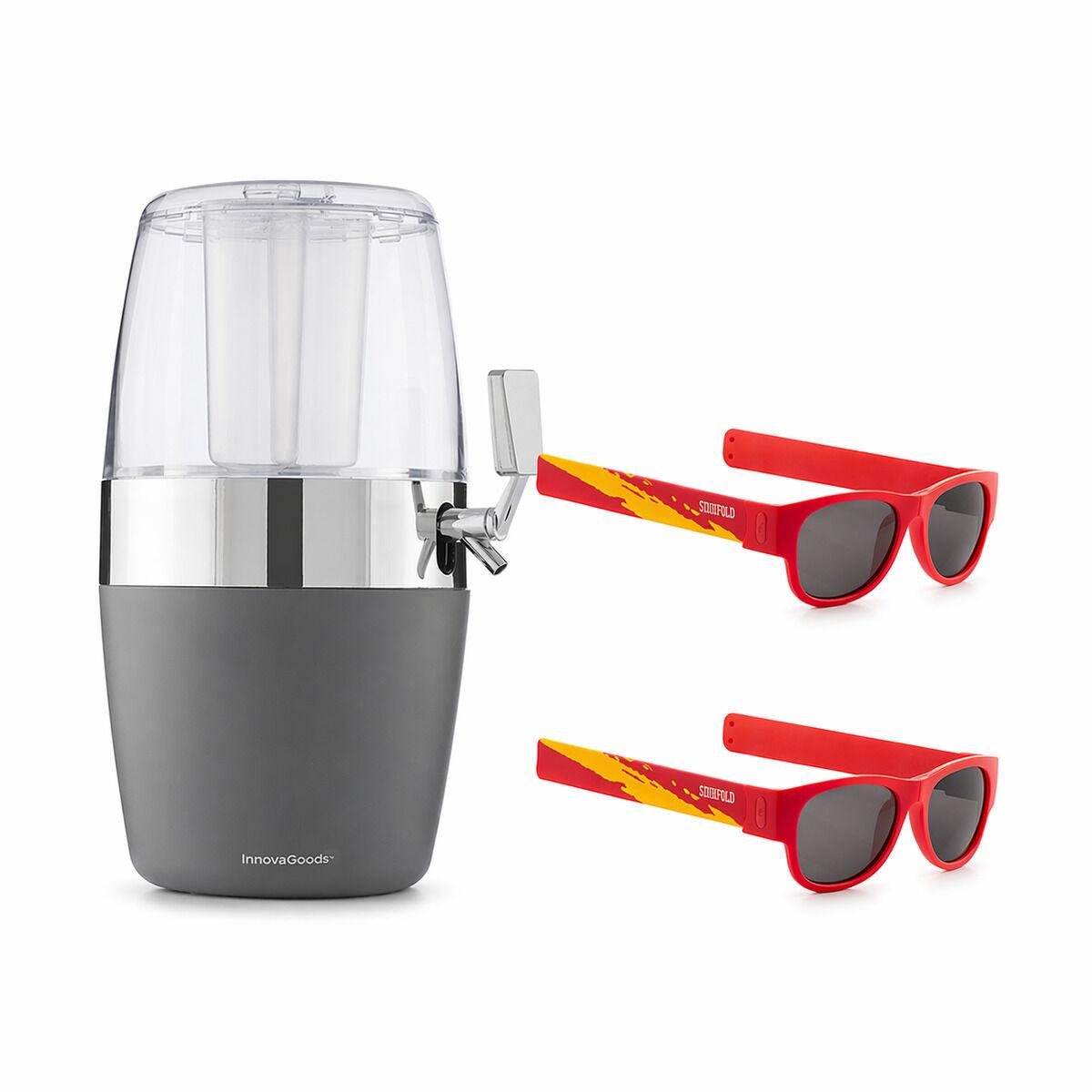 Øldispenser med køler + 2 sammenrullelige Sunfold Spain Red solbriller