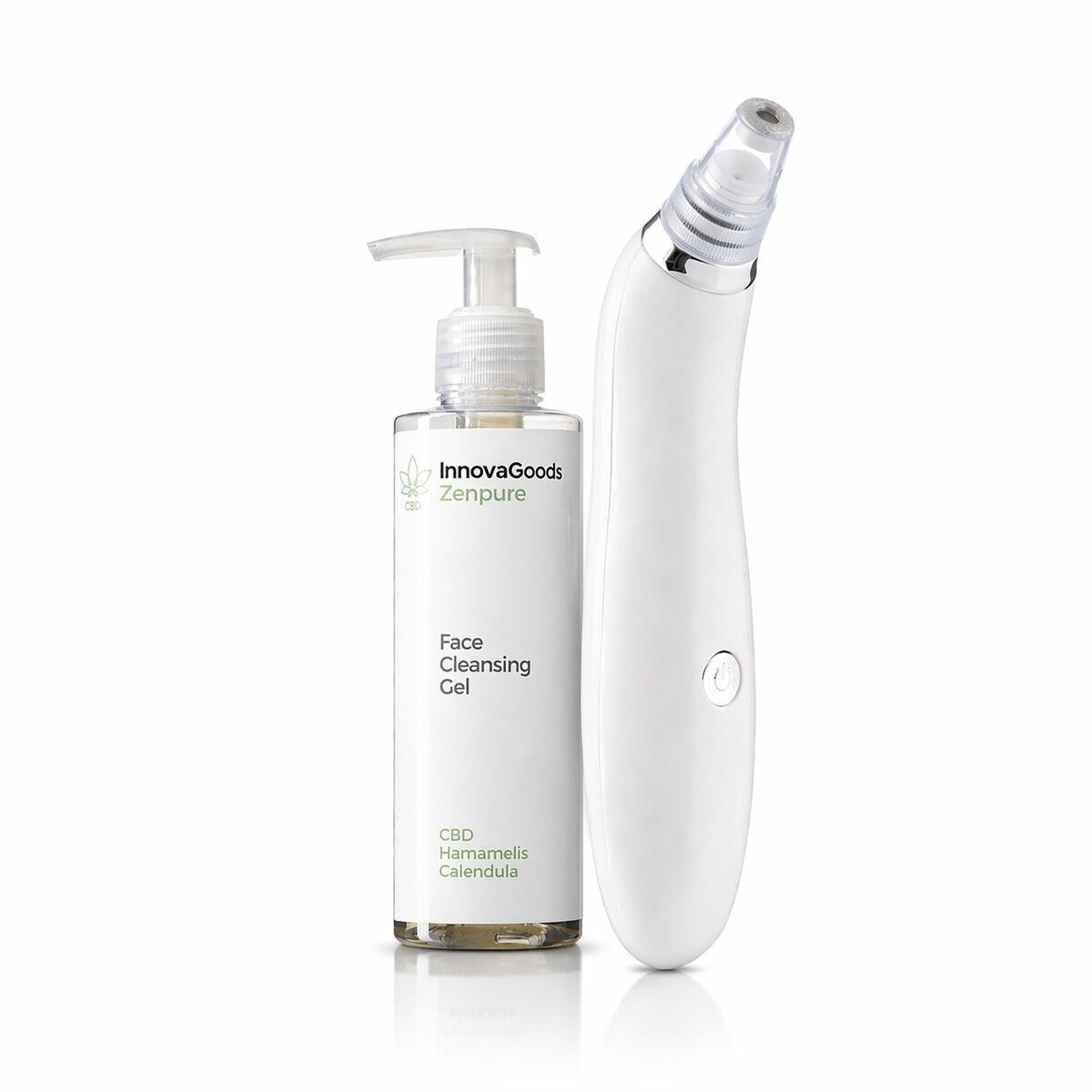 Zenpure sæt - elektrisk ansigtsrenser mod hudorme + CBD ansigtsrensgel 200 ml