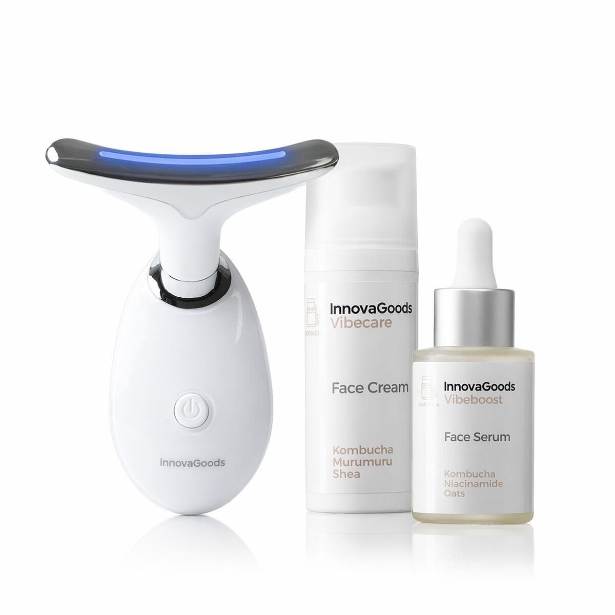 Pakke - ansigtsmassager med LED/EMS + kombucha ansigtsserum 30 ml & ansigtscreme 50 ml
