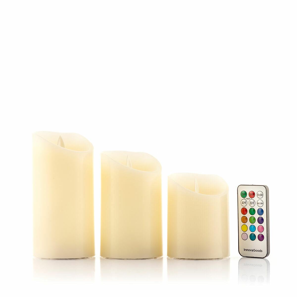 Lendles LED-lys med flammeeffekt - 3 stk, hvid, fjernbetjening (OUTLET A)